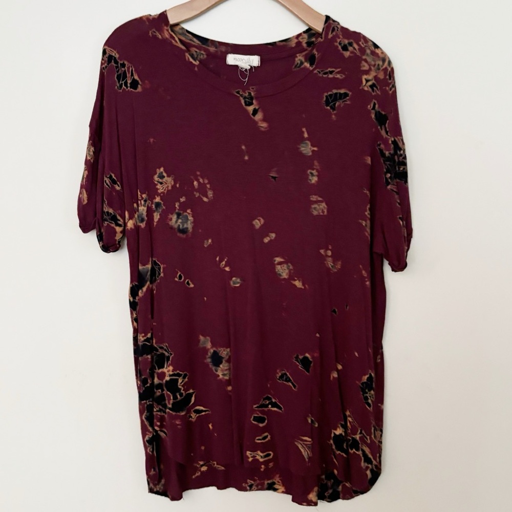 Moon & Sky Womens Short Sleeve Tee Shirt‎ Tie Dye Size Small